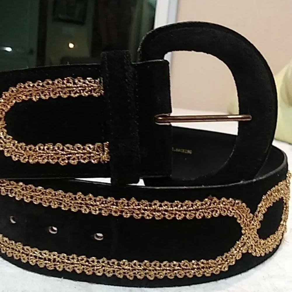 Vintage  genuine suede leather belt